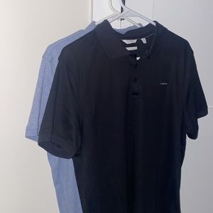 2 Calvin Klein polo shirts size medium 🖤💙 one black & one blue polo